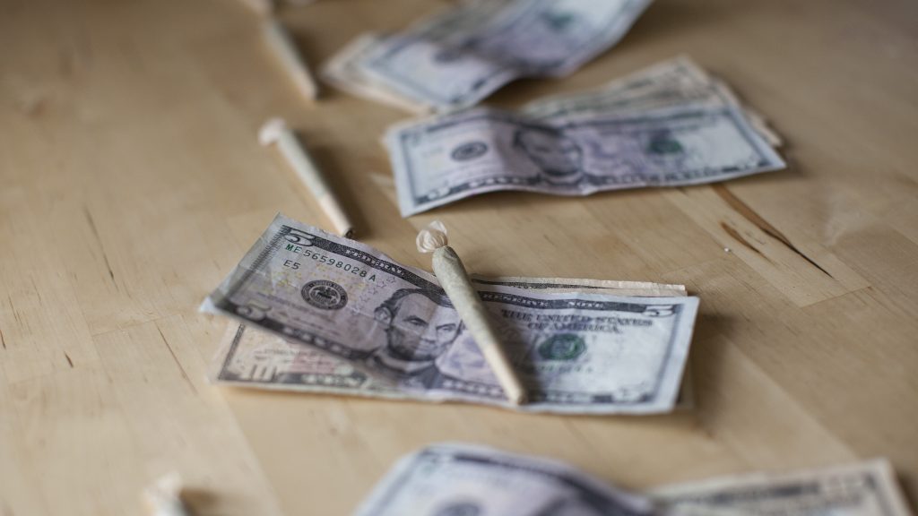 GG (f.k.a Gorilla Glue) joint with $25 cash for the Leafly Thrift Store Cannabis Challenge