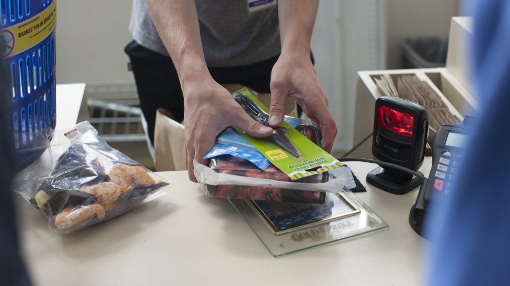 Purchasing items at the Leafly Thrift Shop Cannabis Challenge