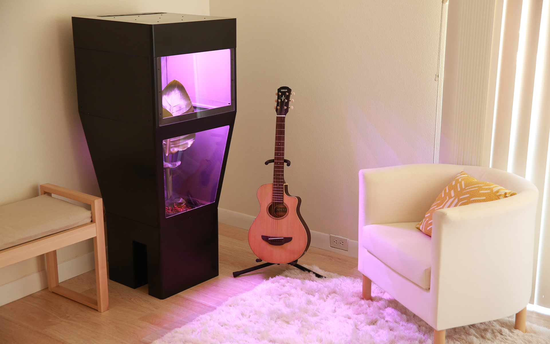 GroBox near guitar
