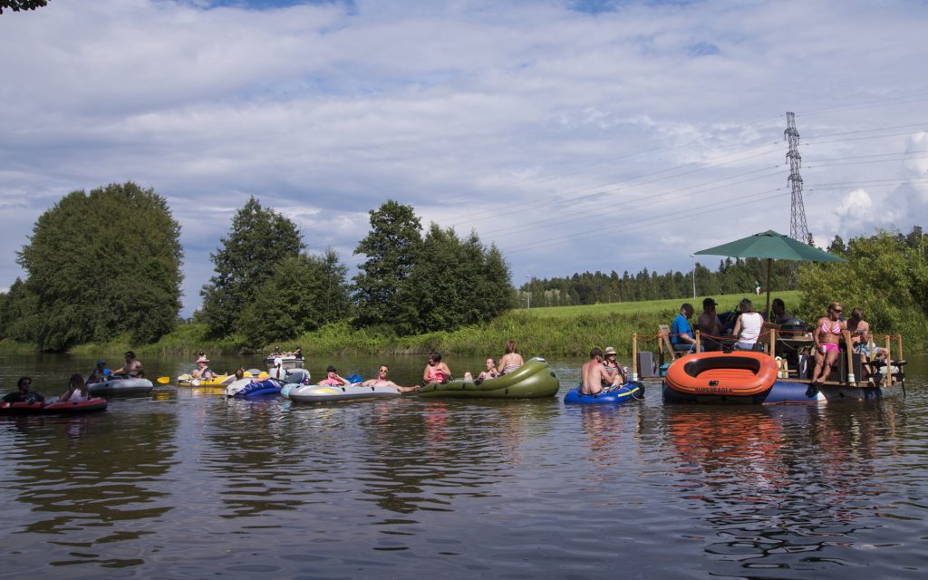 Floating down a river