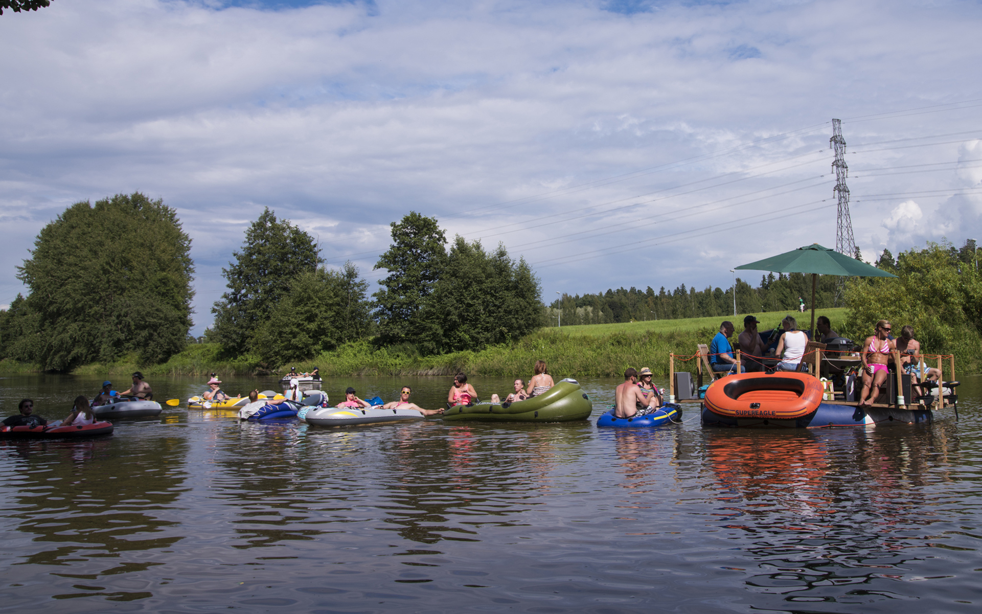 Floating down a river