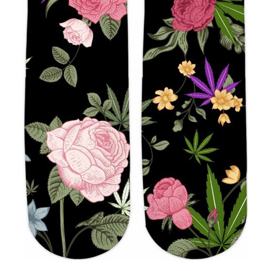 Weed socks with flower print