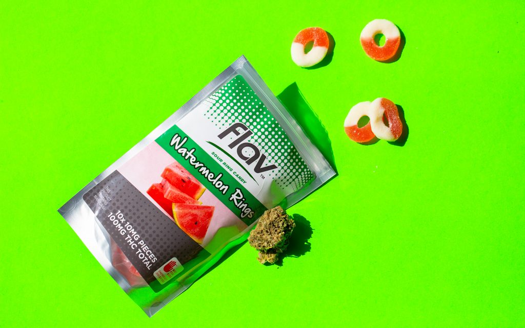 Marijuana fruit edibles in Washington: Watermelon Rings from Flav