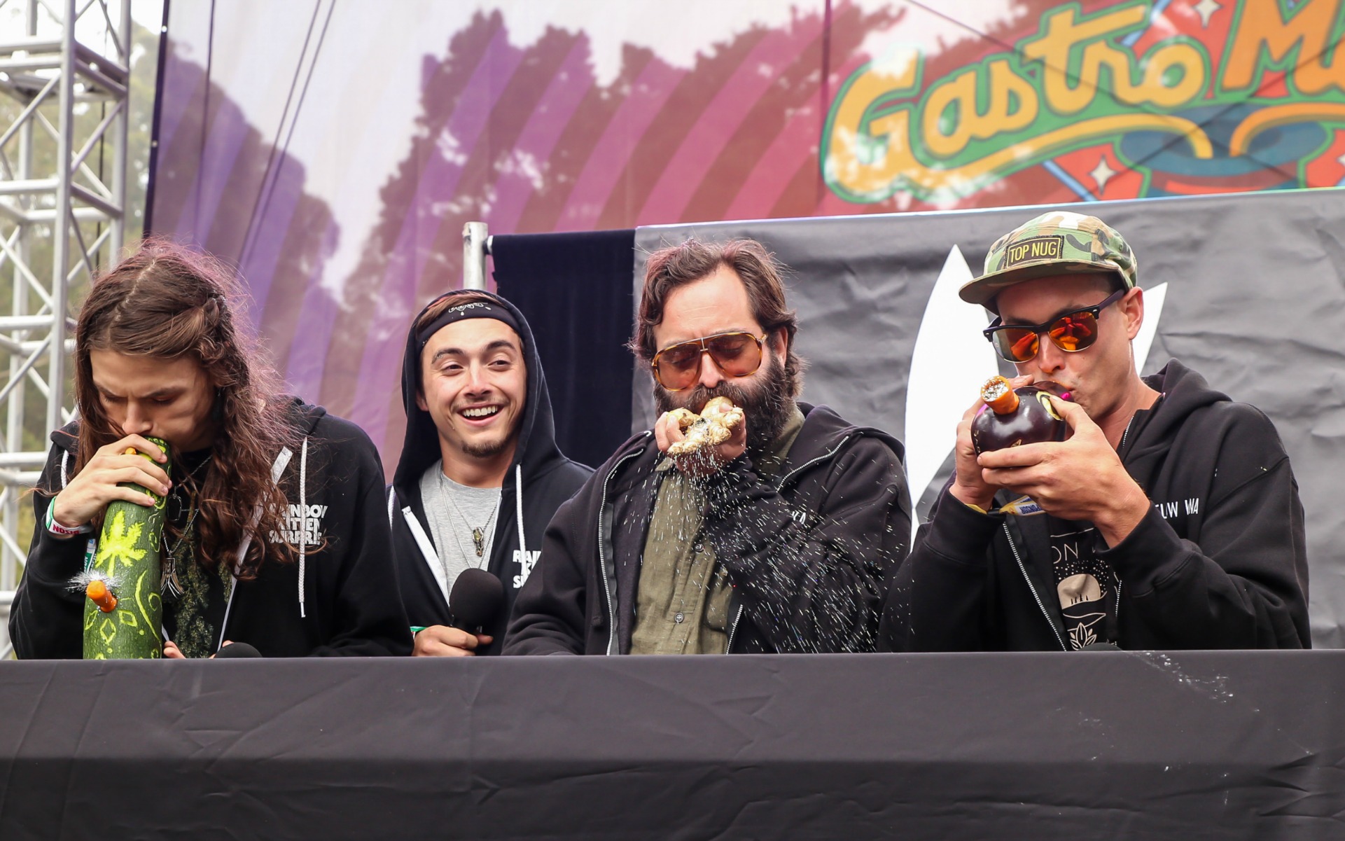 fruit and vegetable bong judging panel, outside lands