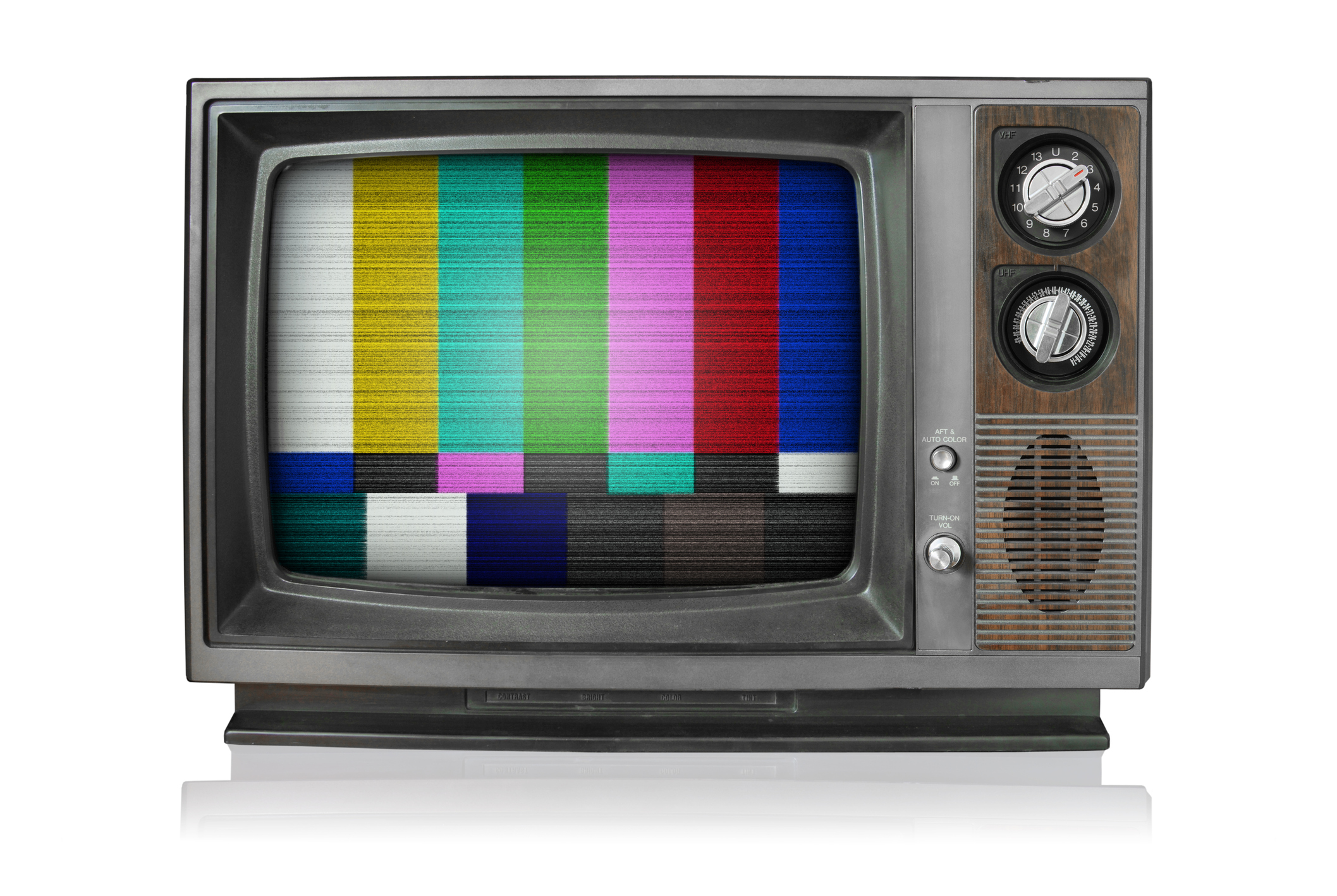 Vintage TV with no signal bars