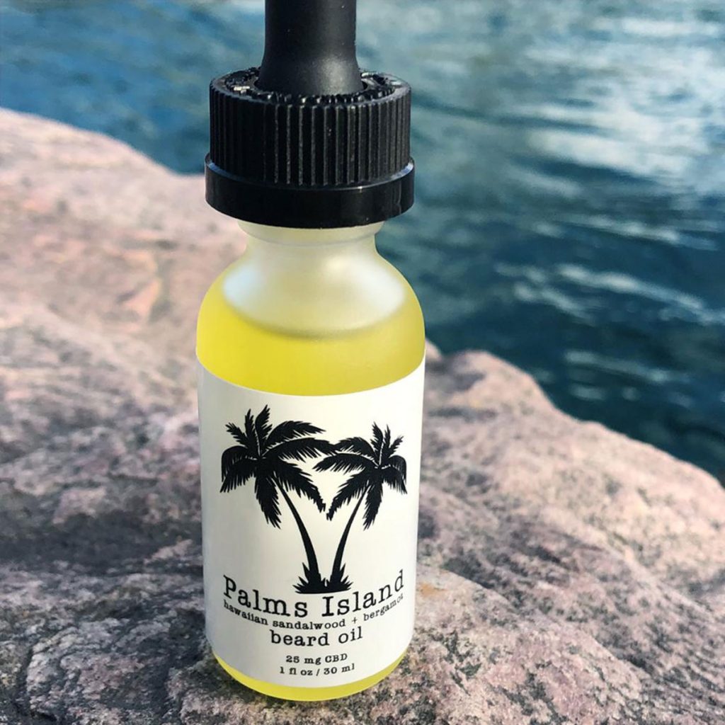 Men's grooming products with cannabis: Beard Oil & Face Cream by Palms Island