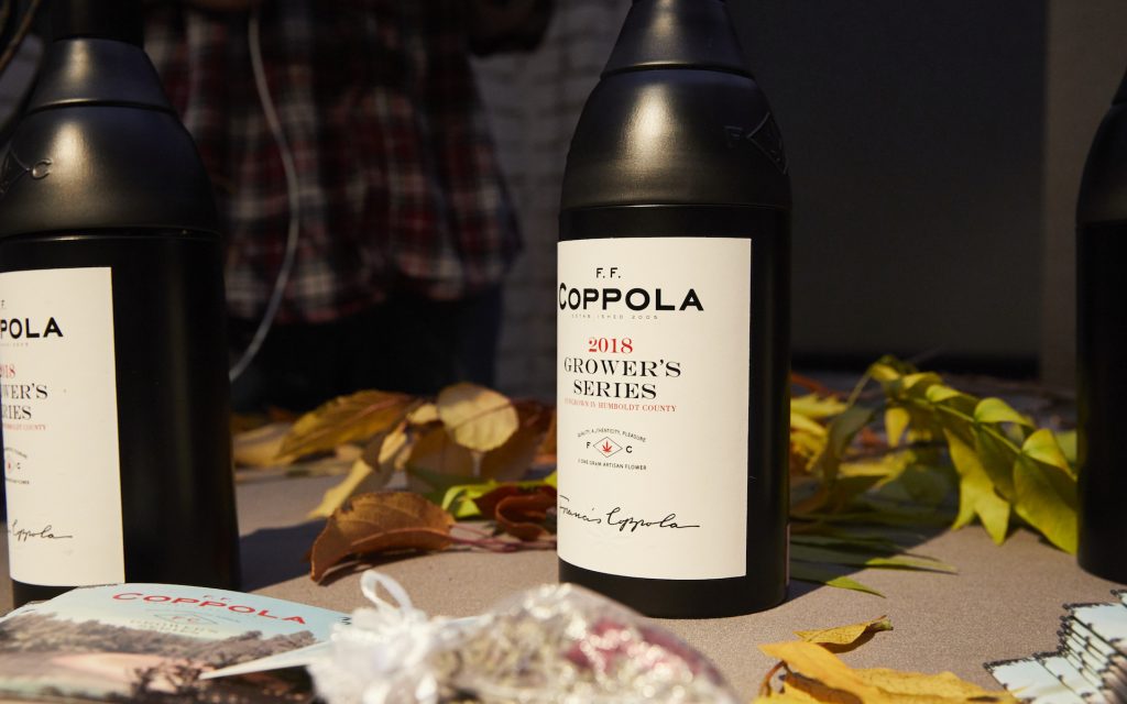 In Vino Cannabis: Film icon Coppola slings grams of Sour D, Tangie, and Blue Zkittlez. (Courtesy The Grower
