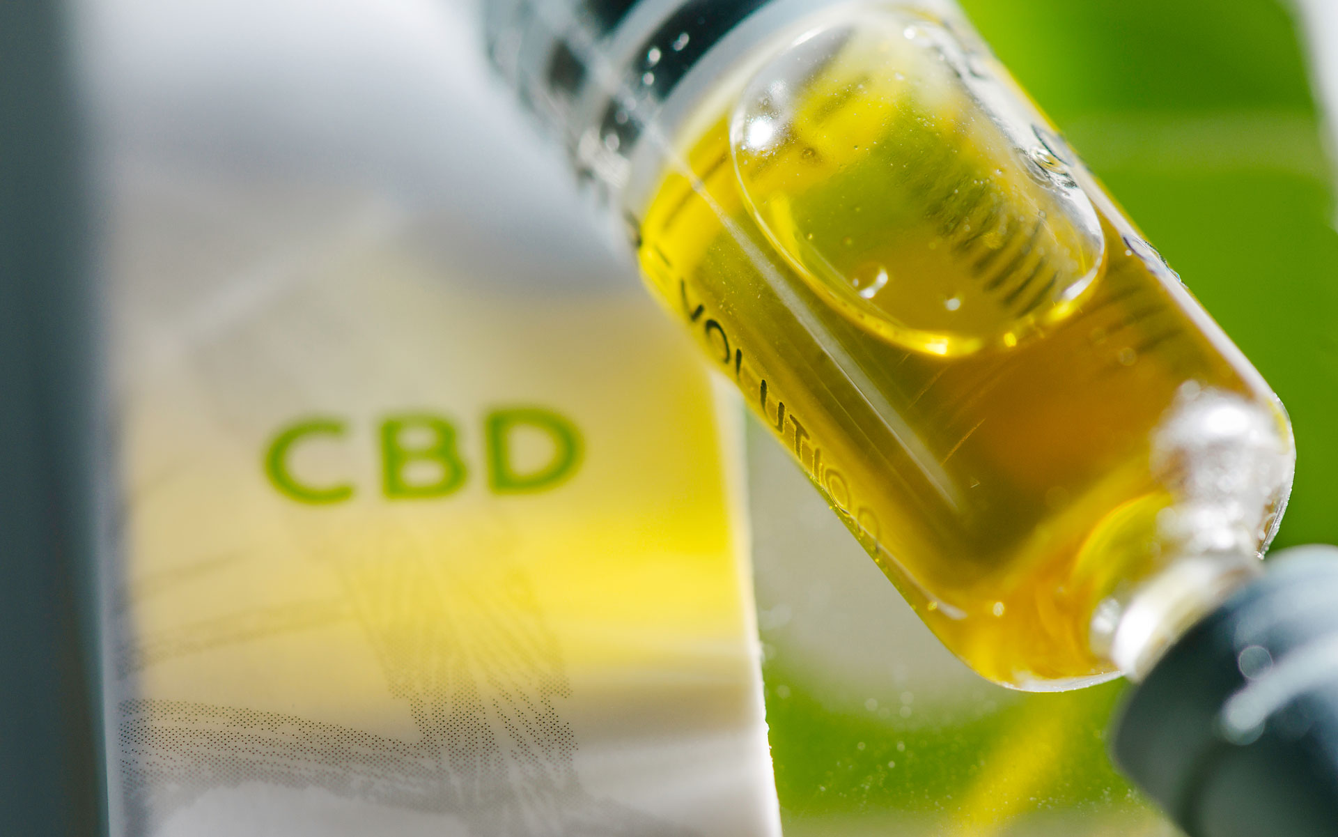 Serum CBD RSO in packaging with 'CBD' label visible