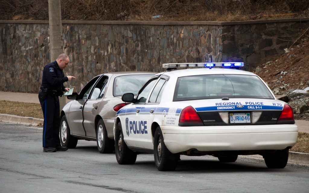 roadside cop traffic stop canada highway